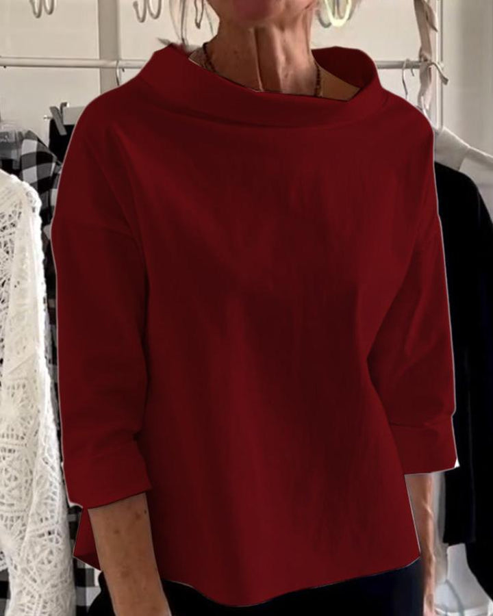 Modisches Damentop mit elegantem Stehkragen - perfekt für jede Gelegenheit