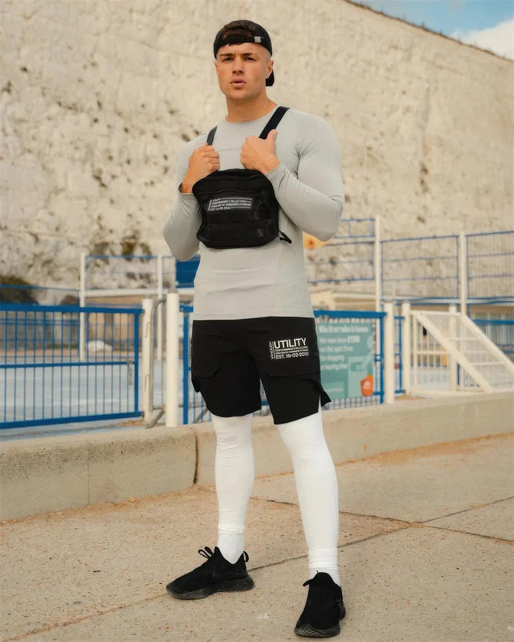 Swobodne męskie spodnie do biegania w odcieniu khaki łączące komfort i styl