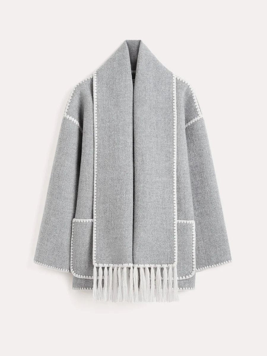 Modische Damenjacke mit elegantem Schal für außergewöhnlichen Komfort und einen raffinierten Look