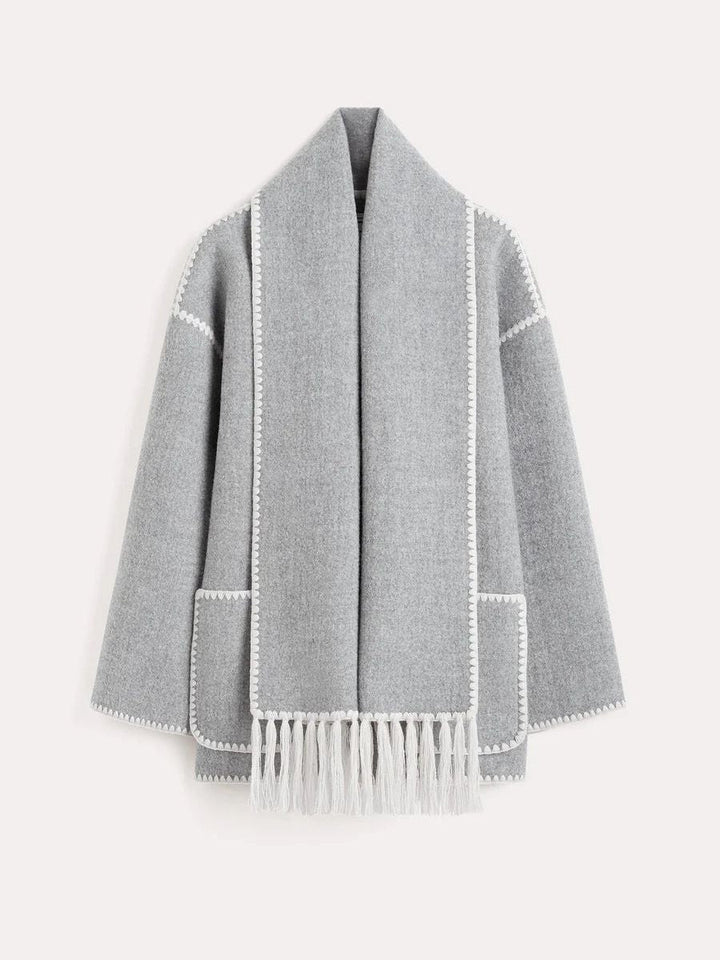 Modische Damenjacke mit elegantem Schal für außergewöhnlichen Komfort und einen raffinierten Look