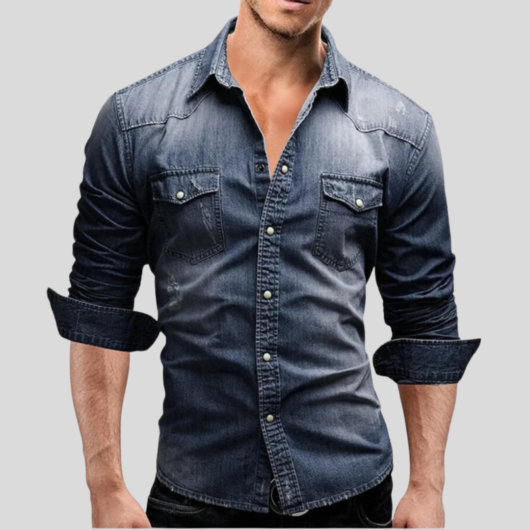 Modisches Slim Fit Denim-Hemd für Herren - außergewöhnlicher Komfort und modischer Look