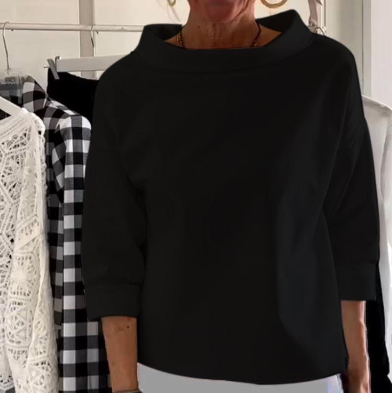 Modisches Damentop mit elegantem Stehkragen - perfekt für jede Gelegenheit