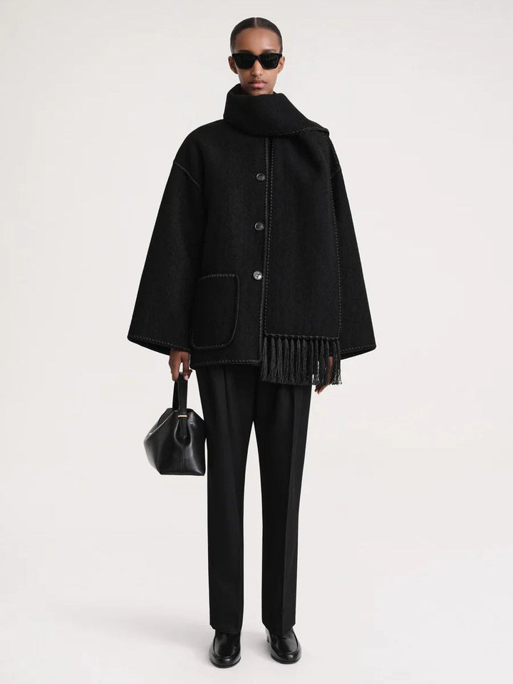 Modische Damenjacke mit elegantem Schal für außergewöhnlichen Komfort und einen raffinierten Look