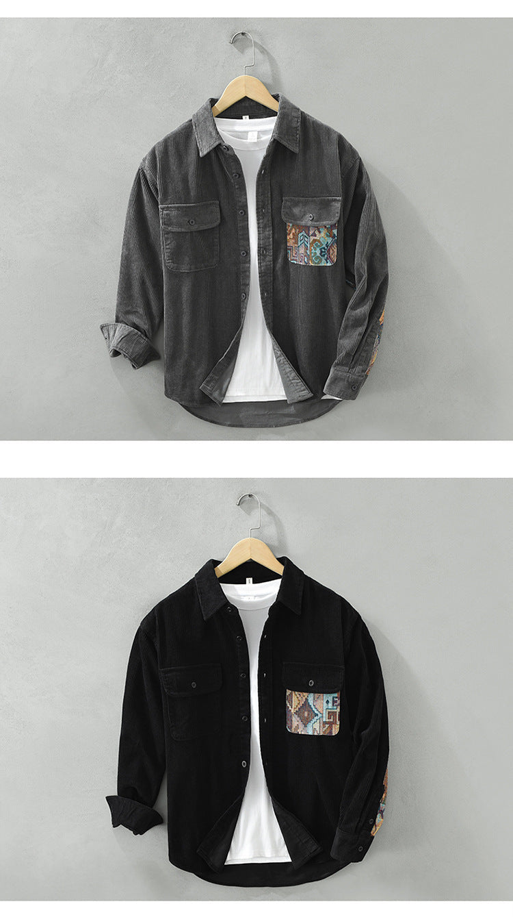 Stilvolles Herrenhemd im Vintage-Look aus besonders weicher und hochwertiger Baumwolle