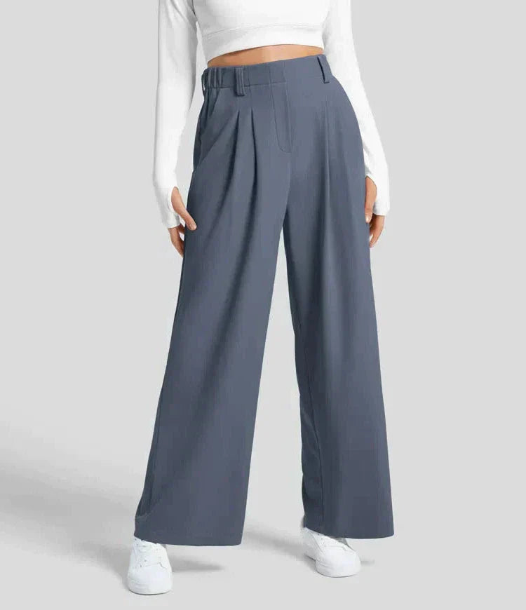 Stylowe damskie spodnie biurowe z wysokim stanem – elegancki i profesjonalny wygląd