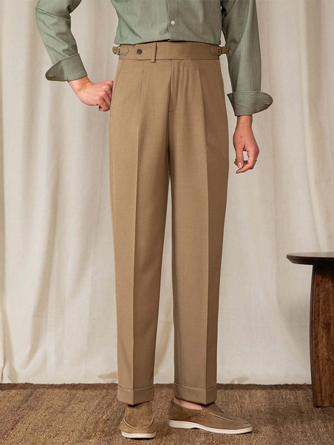 Stylische Herrenhose mit hoher Taille für einen eleganten und bequemen Look