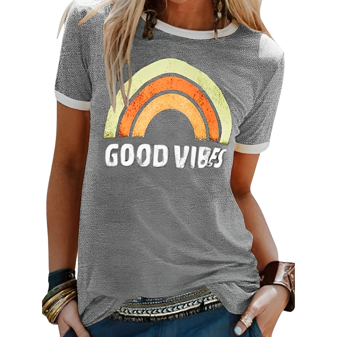 Stylisches Damen-T-Shirt mit Rundhalsausschnitt und modernem Druck für einen einzigartigen Look