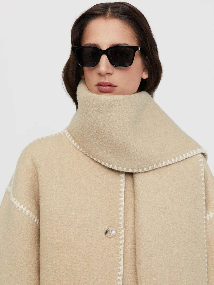 Modische Damenjacke mit elegantem Schal für außergewöhnlichen Komfort und einen raffinierten Look