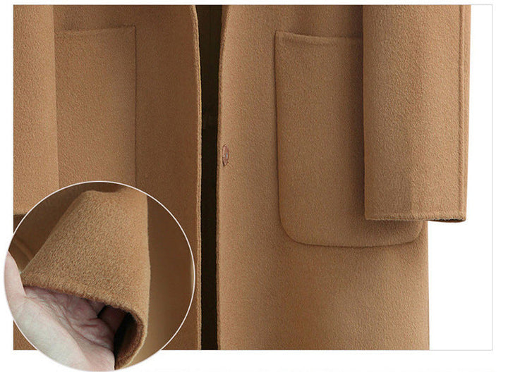 Modischer und warmer langer Damenmantel aus Wolle - Eleganz für Wintertage