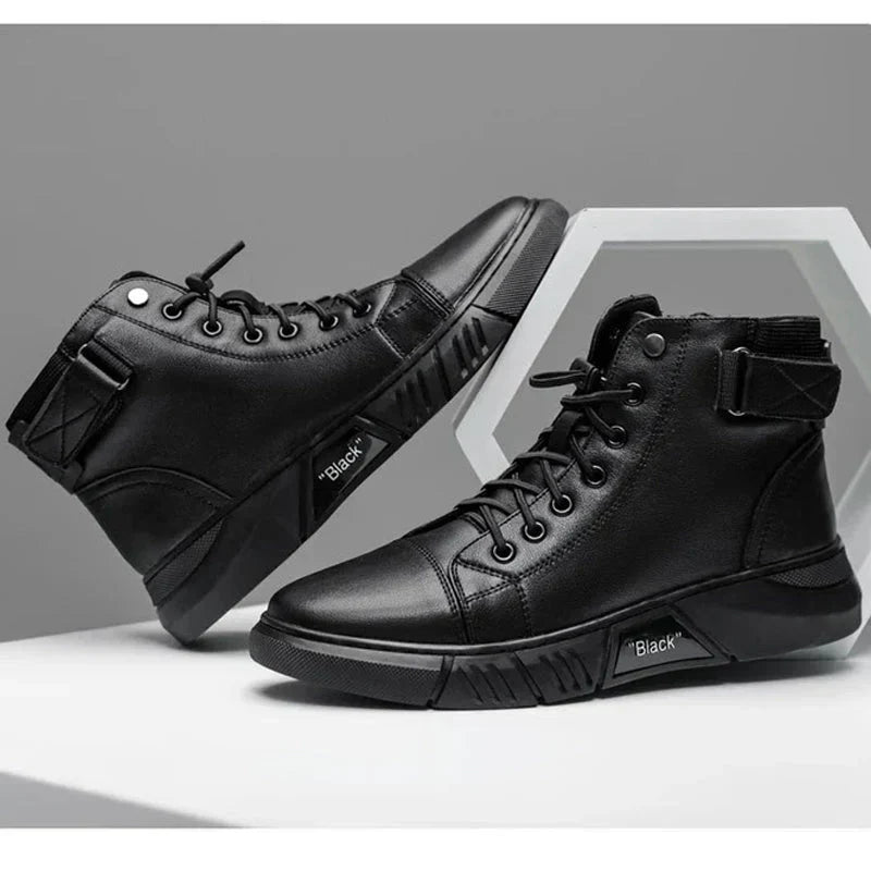 Stilvolle schwarze Herrenschuhe aus Leder für jede Gelegenheit