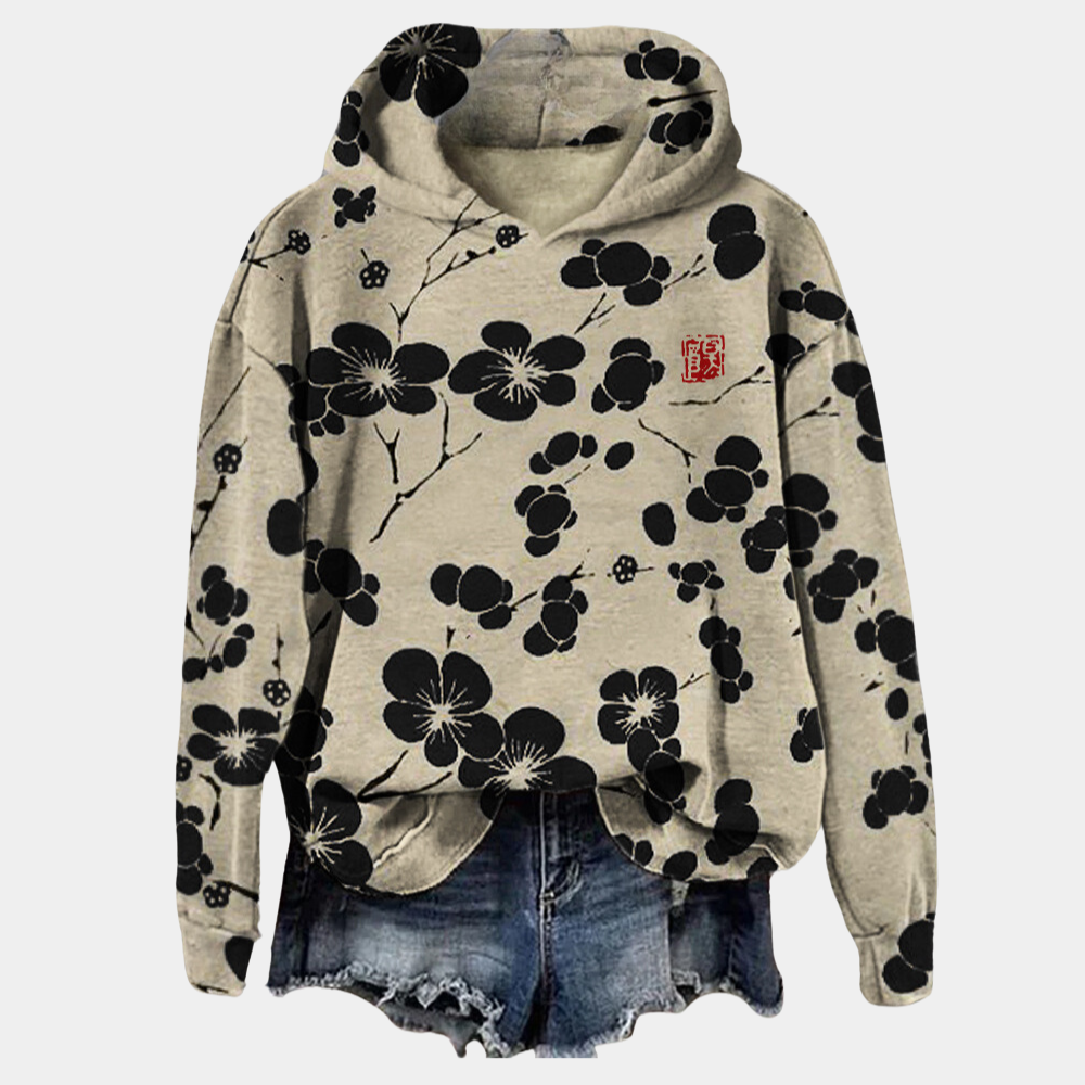 Modischer Damenpullover mit charmantem Blumenmuster - perfekt für jede Gelegenheit