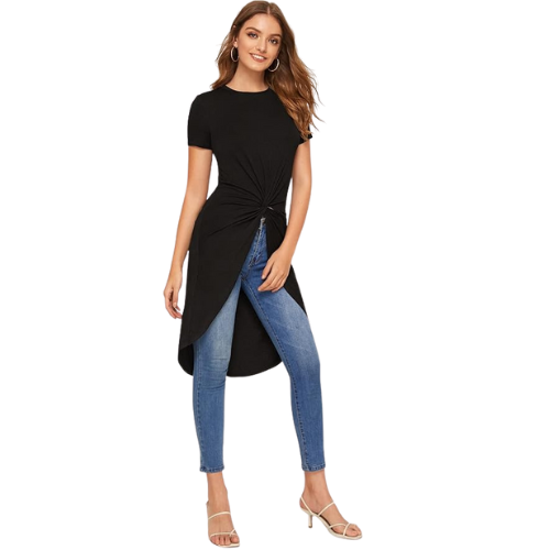 Modisches Damen-T-Shirt in Kurzgrößen mit modernem Stil