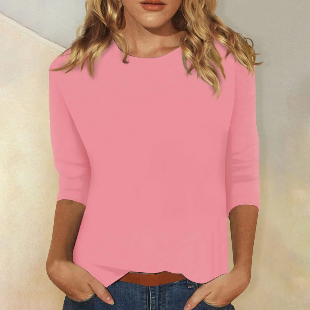Langärmeliges Damen-T-Shirt mit Rundhalsausschnitt - eine modische und bequeme Wahl