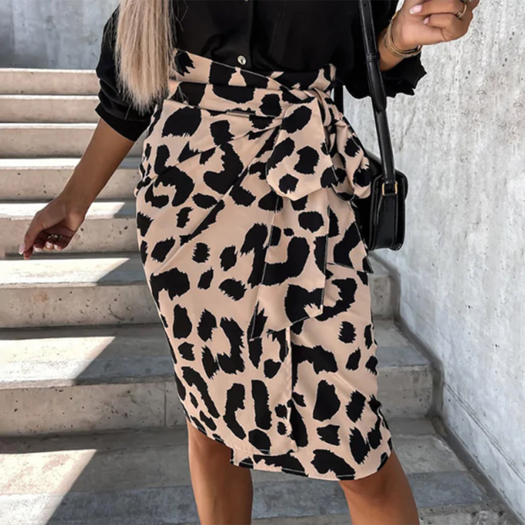 Elegante Damenrok met Luxueuze Luipaardprint - Erica