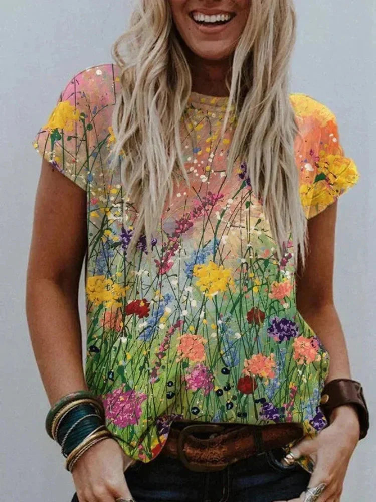 Stylisches Damenshirt mit elegantem Blumenmuster