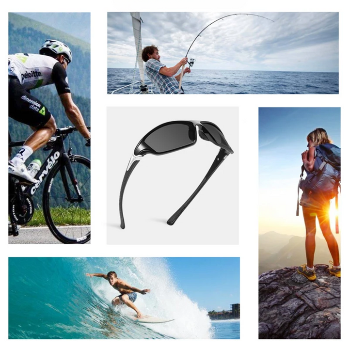Stylische Sport-Sonnenbrille mit polarisierten Gläsern - ideal für aktive Outdoor-Aktivitäten
