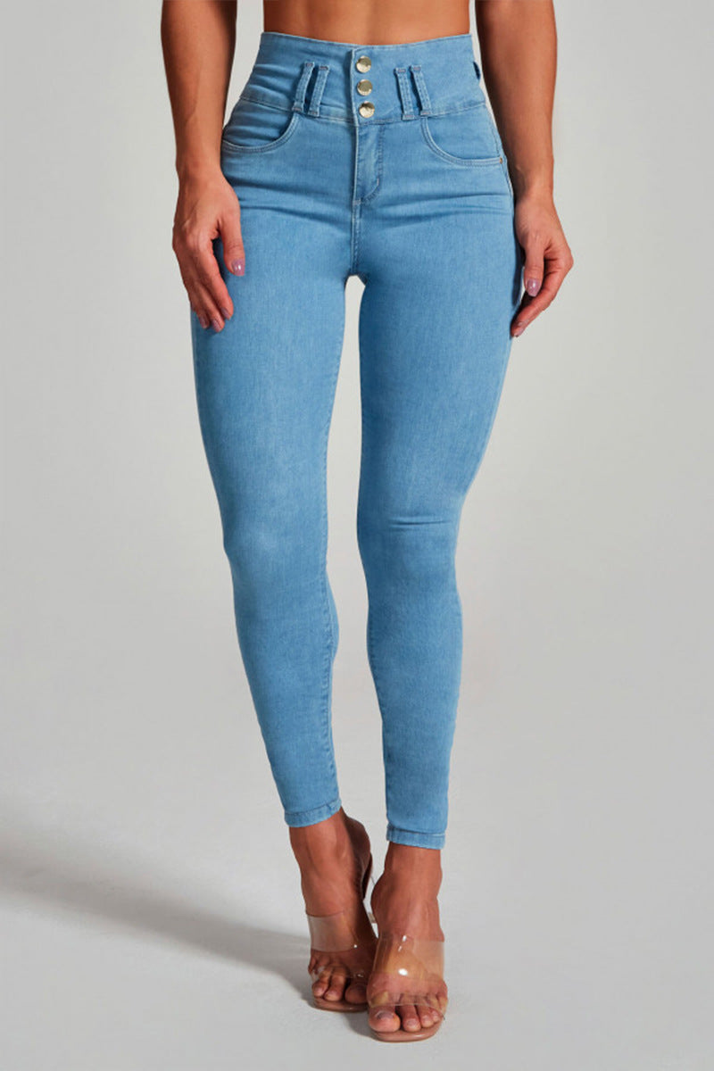 Modische Damen-Skinny-Jeans mit hoher Taille - Komfort und perfekte Passform