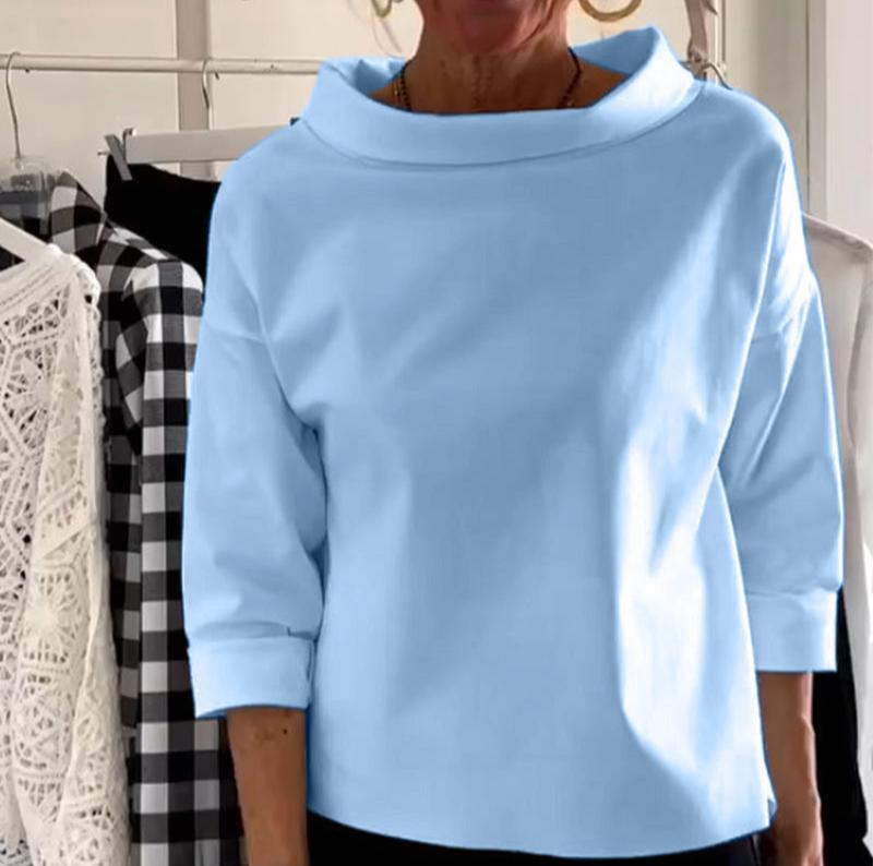 Modisches Damentop mit elegantem Stehkragen - perfekt für jede Gelegenheit