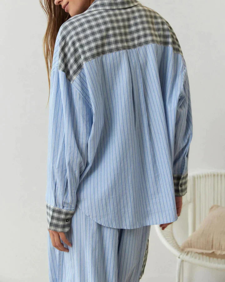 Pendo | Luxe Geruite Pyjama Set voor ultiem Comfort en Een Rustige Nachtrust