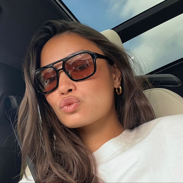 Morena | Trendy Fuореуnte Zonnebril met Geometrisch Montuur voor een Chic en Moderne Look