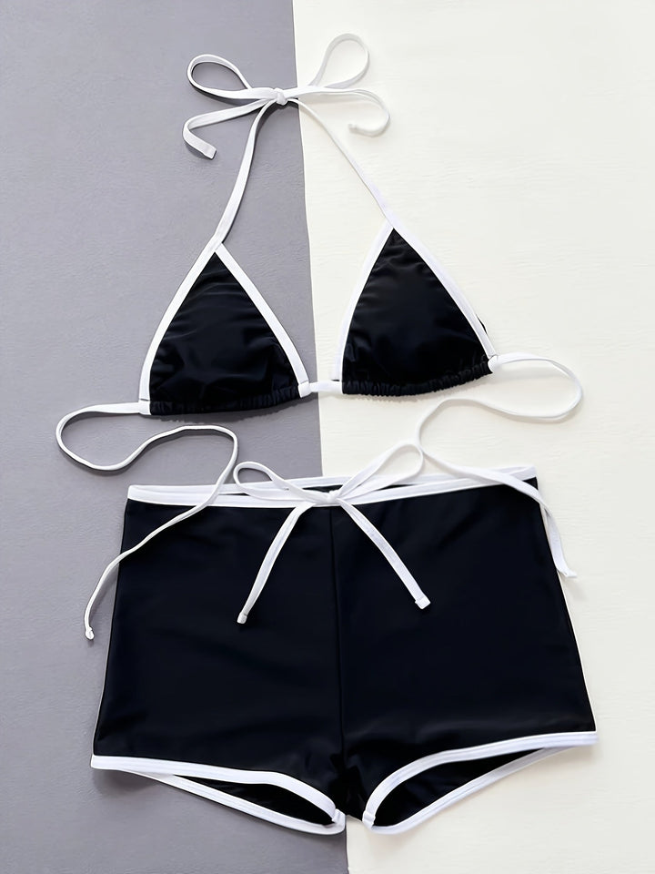 Margaria Optimaal Sportieve Bikiniset met modieuze driehoekstop en comfortabele shorts voor ultiem zwemplezier