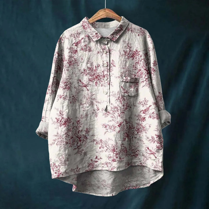 Stylisches Oversized-Damenshirt mit Blumenmuster - elegant und bequem für jede Gelegenheit