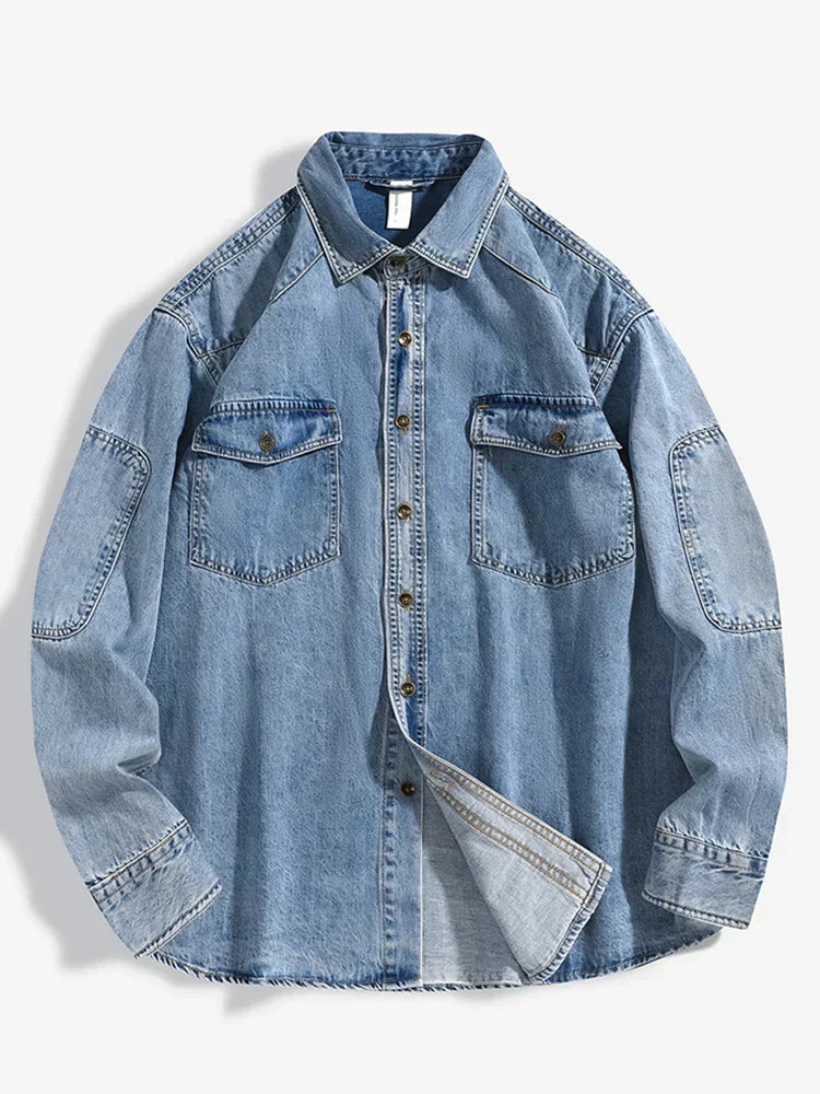 Stylisches und strapazierfähiges Langarm-Denim-Hemd für Herren - die perfekte Wahl für den Alltag