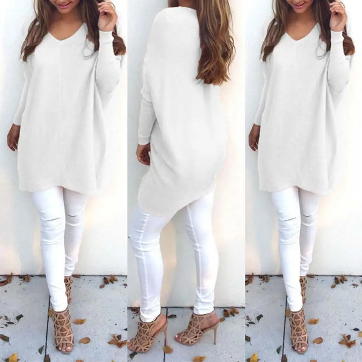 Modischer mittellanger Damenpullover für einen eleganten und stilvollen Look