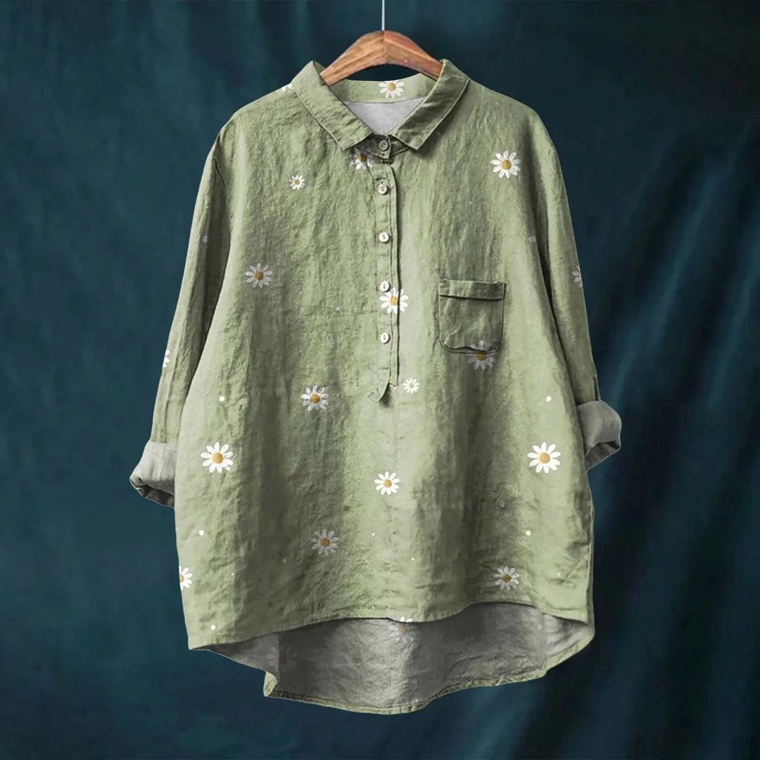 Stylisches Oversized-Damenshirt mit Blumenmuster - elegant und bequem für jede Gelegenheit