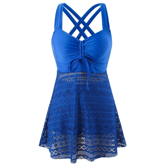 Patsy | Comfortabel Zwempak met Chique Gehaakte Rok voor Een Trendy en Stijlvolle Zwemlook