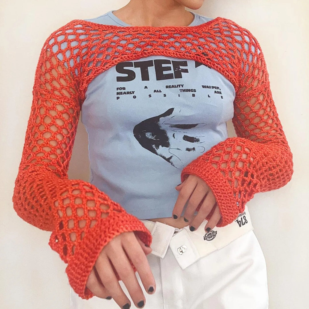 Modisches Damentop aus feinem Netz für modische Frauen