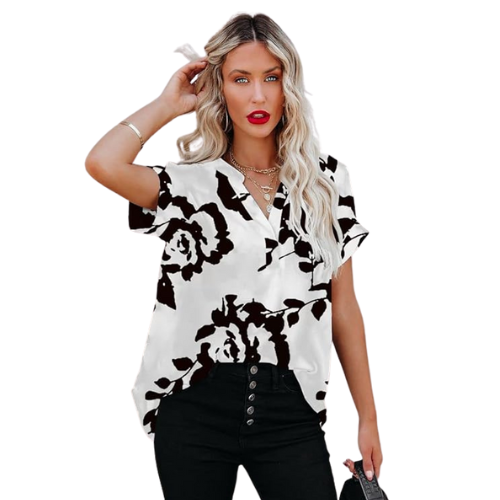 Modische kurzärmelige Chiffonbluse für Damen - Ein eleganter und bequemer Look für jede Gelegenheit