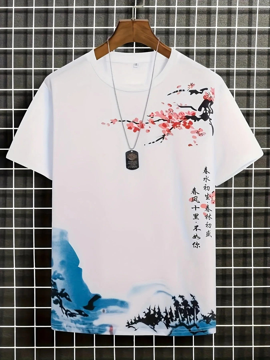 Stylisches Herren-T-Shirt von Gerhard mit auffälligem Blumen- und Wellenmuster