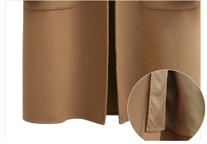 Modischer und warmer langer Damenmantel aus Wolle - Eleganz für Wintertage