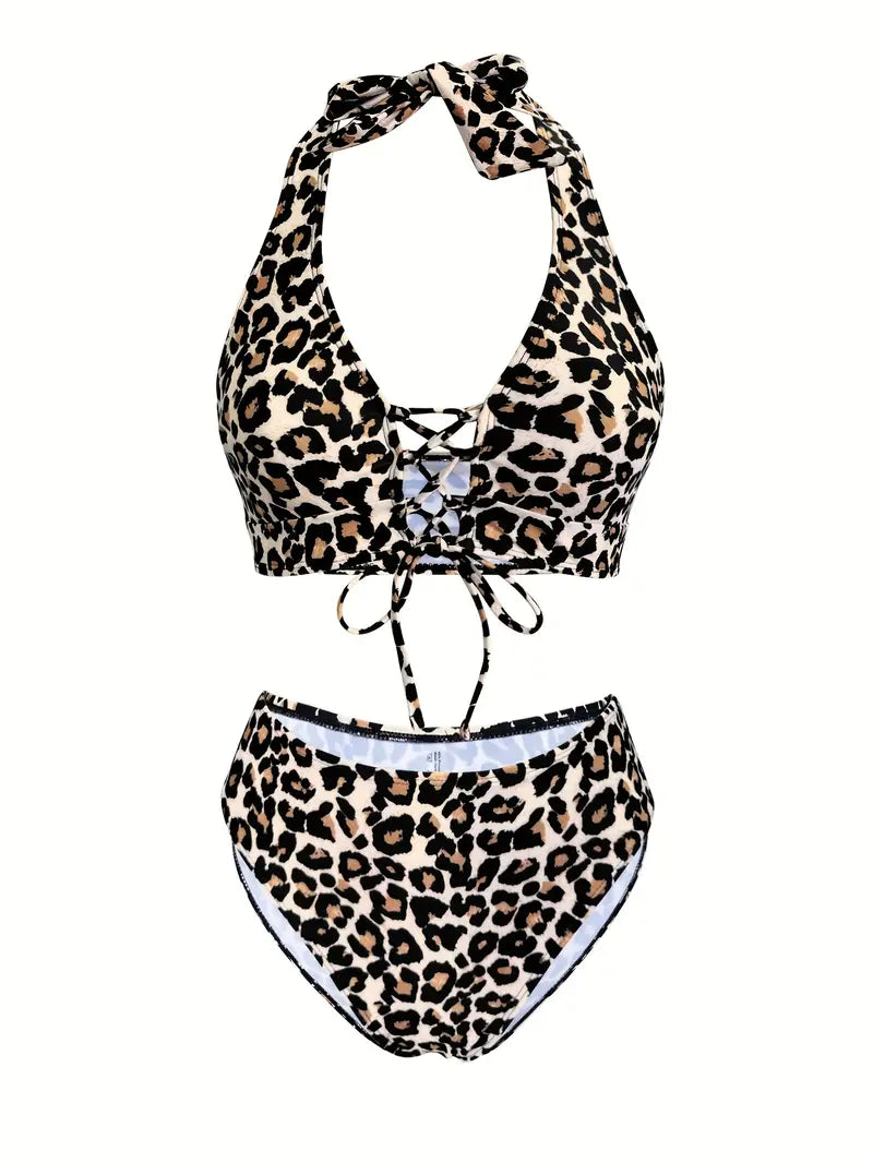 Felice - Bikini à Nouer avec Imprimé Léopard pour un Look Sauvage et Sophistiqué