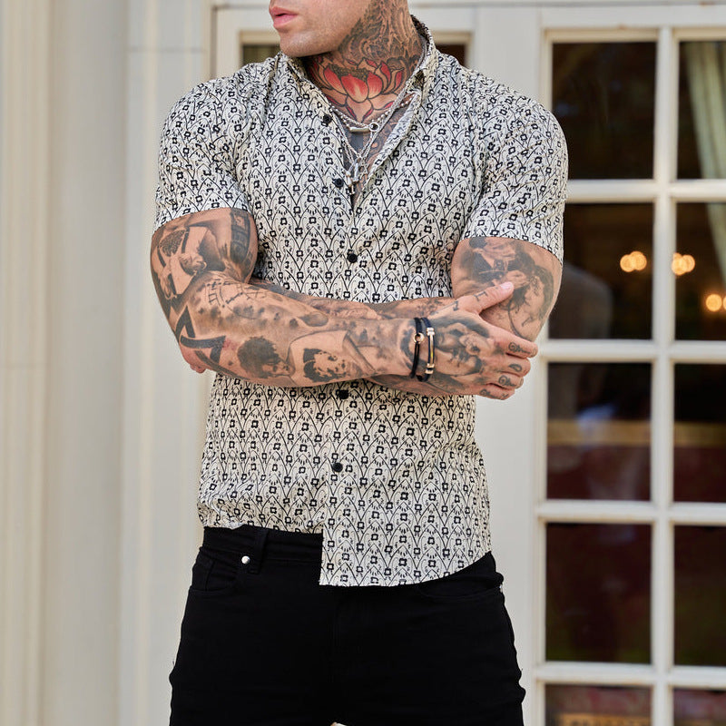 Modisches und frisches Sommerhemd für Herren mit modischem Druck