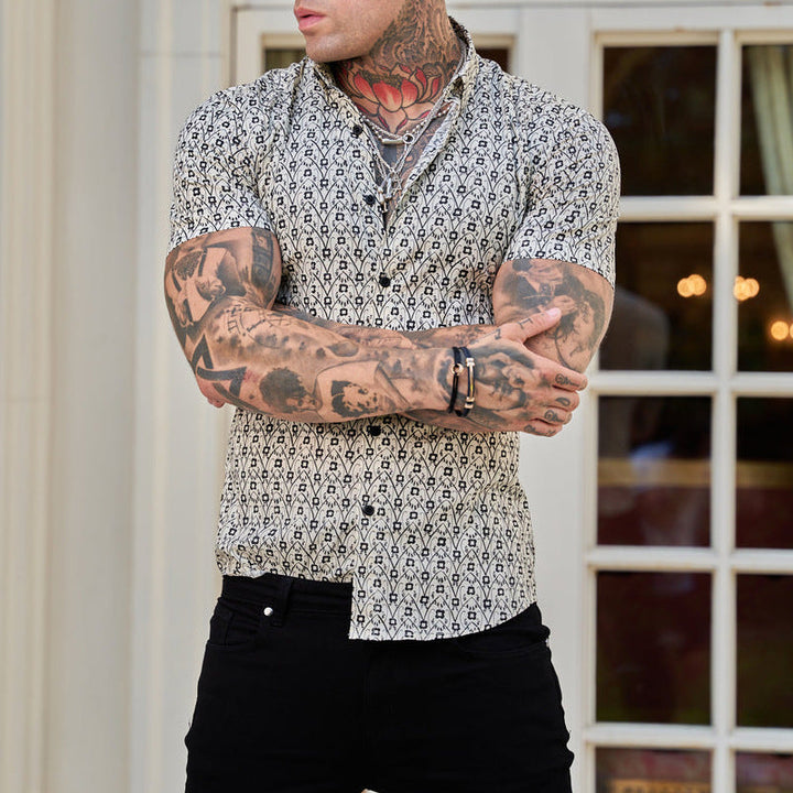 Modisches und frisches Sommerhemd für Herren mit modischem Druck