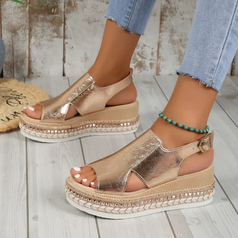 Gabriela™ - Elegante Sandalen mit Plateauabsatz und Knöchelschnalle für einen eleganten Look