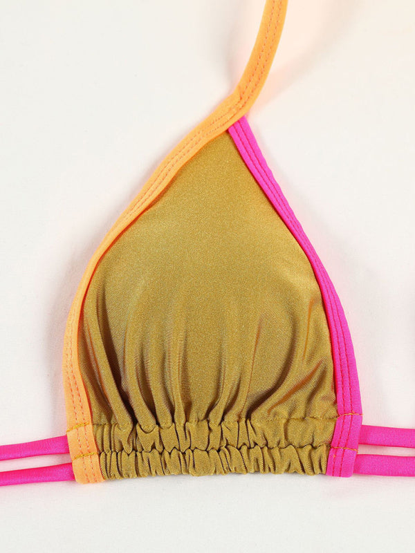 Parli | Modieus Triangel Bikini met opvallende Contrasterende Strikdetails voor een stijlvolle beachlook