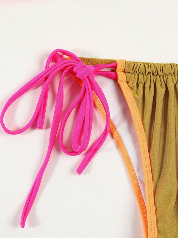 Parli | Modieus Triangel Bikini met opvallende Contrasterende Strikdetails voor een stijlvolle beachlook