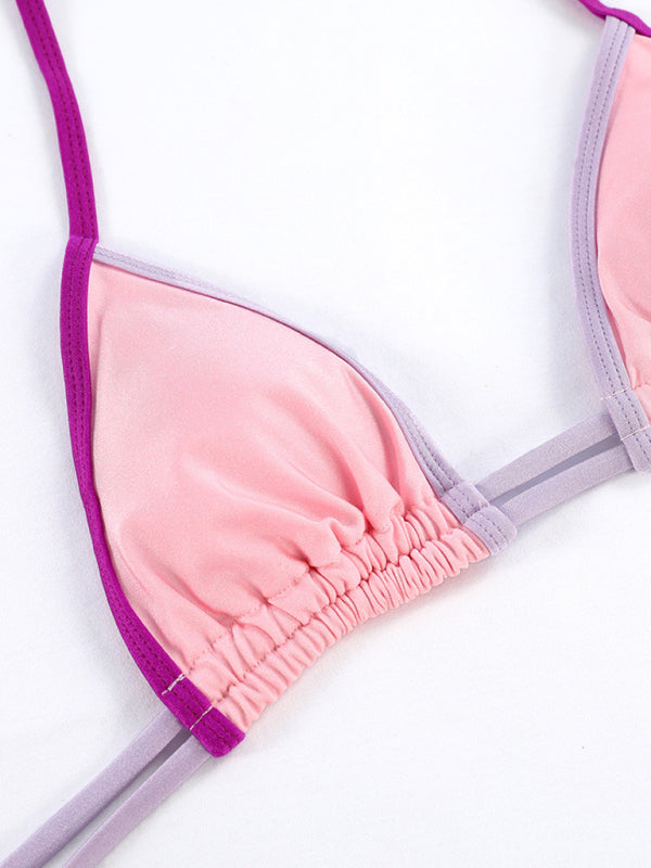 Parli | Modieus Triangel Bikini met opvallende Contrasterende Strikdetails voor een stijlvolle beachlook