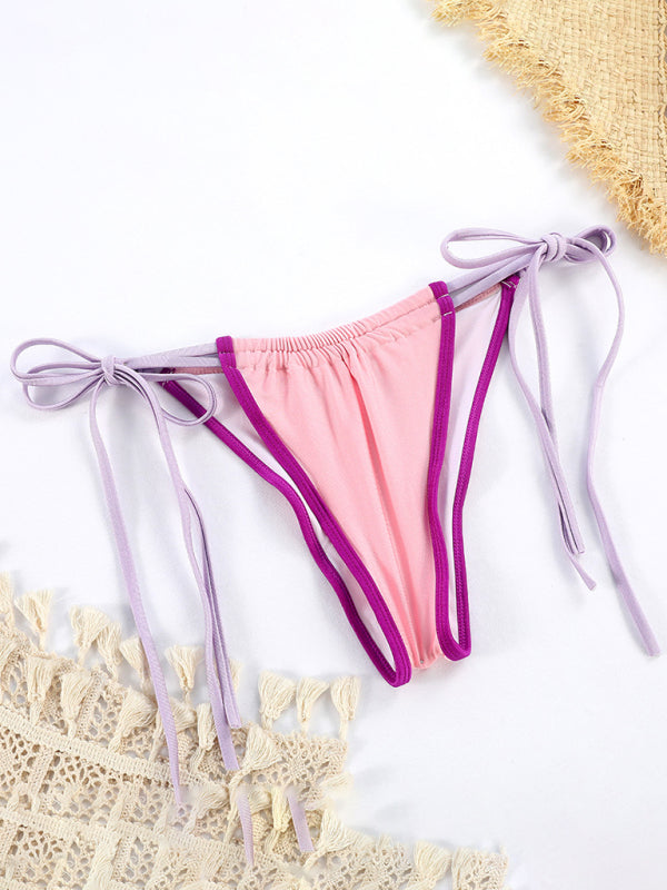 Parli | Modieus Triangel Bikini met opvallende Contrasterende Strikdetails voor een stijlvolle beachlook