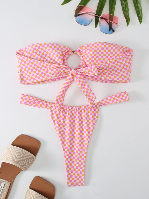 Mirana | Bandeau-Bikini mit Cut-Out-Details und tropischem Druck