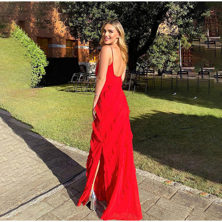 Verführerisches Ravenna™ Chiffonkleid mit offenem Rücken und auffälligem Schlitz - betonen Sie Ihre Weiblichkeit