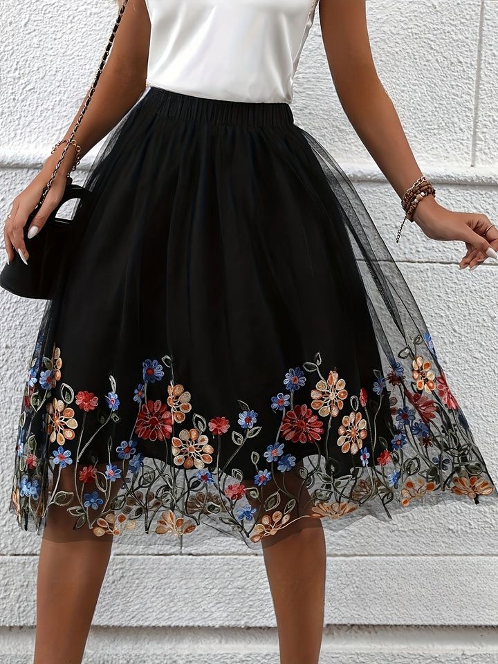 Elegante Dames Midi Rok met Bloemenprint - Stijlvolle Reeva Mode