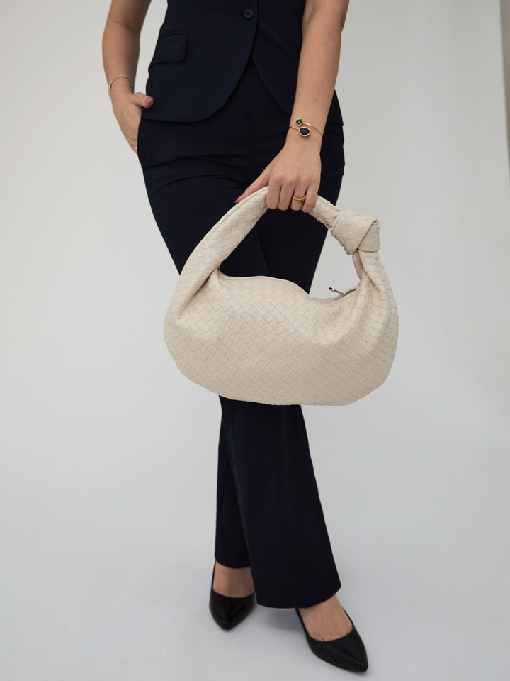 Vanesa | Elegante Stoffhandtasche in einem Nude-Ton für einen raffinierten und modischen Look