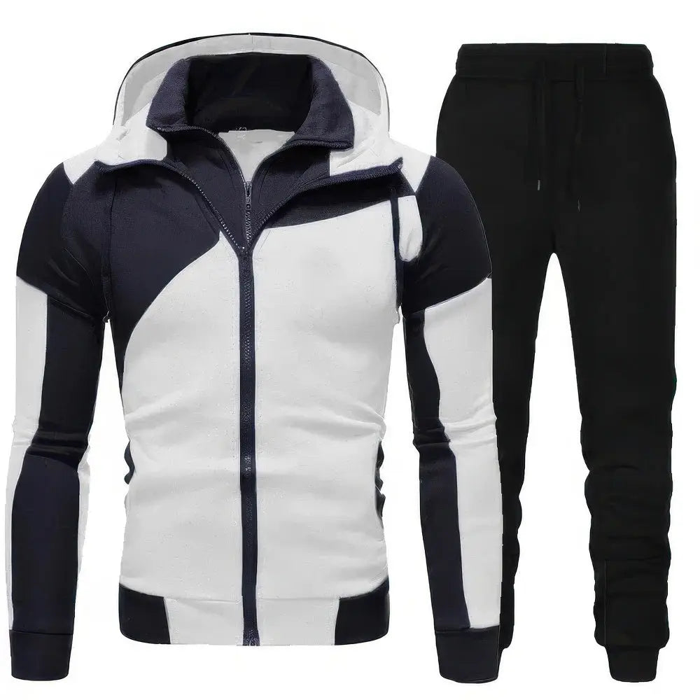 Sportset für Männer - trendiger Kapuzenpulli und Jogginghose mit Strasssteinen für Komfort und Style beim Training