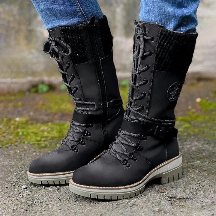 Stylische und bequeme Damen-Winterstiefel aus Leder für kalte Tage