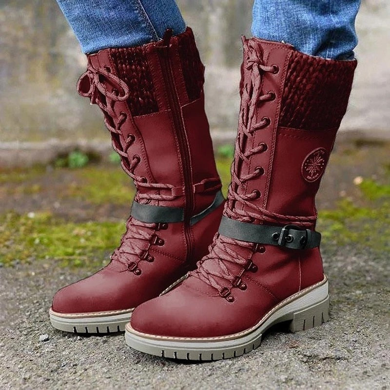 Stylische und bequeme Damen-Winterstiefel aus Leder für kalte Tage