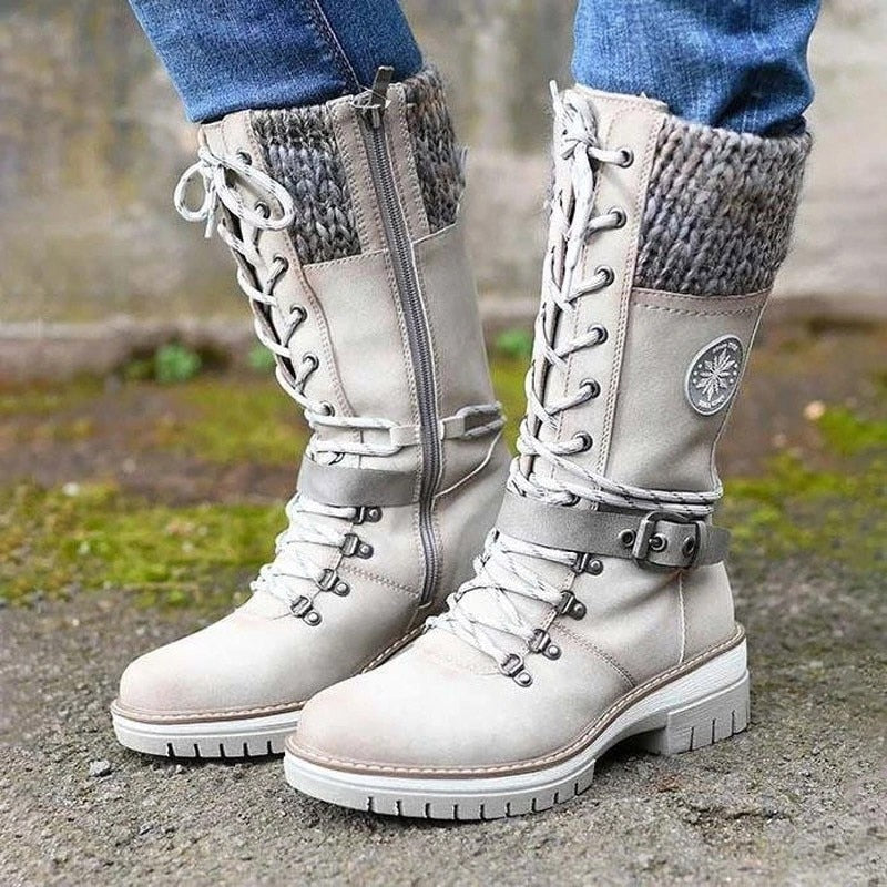 Stylische und bequeme Damen-Winterstiefel aus Leder für kalte Tage